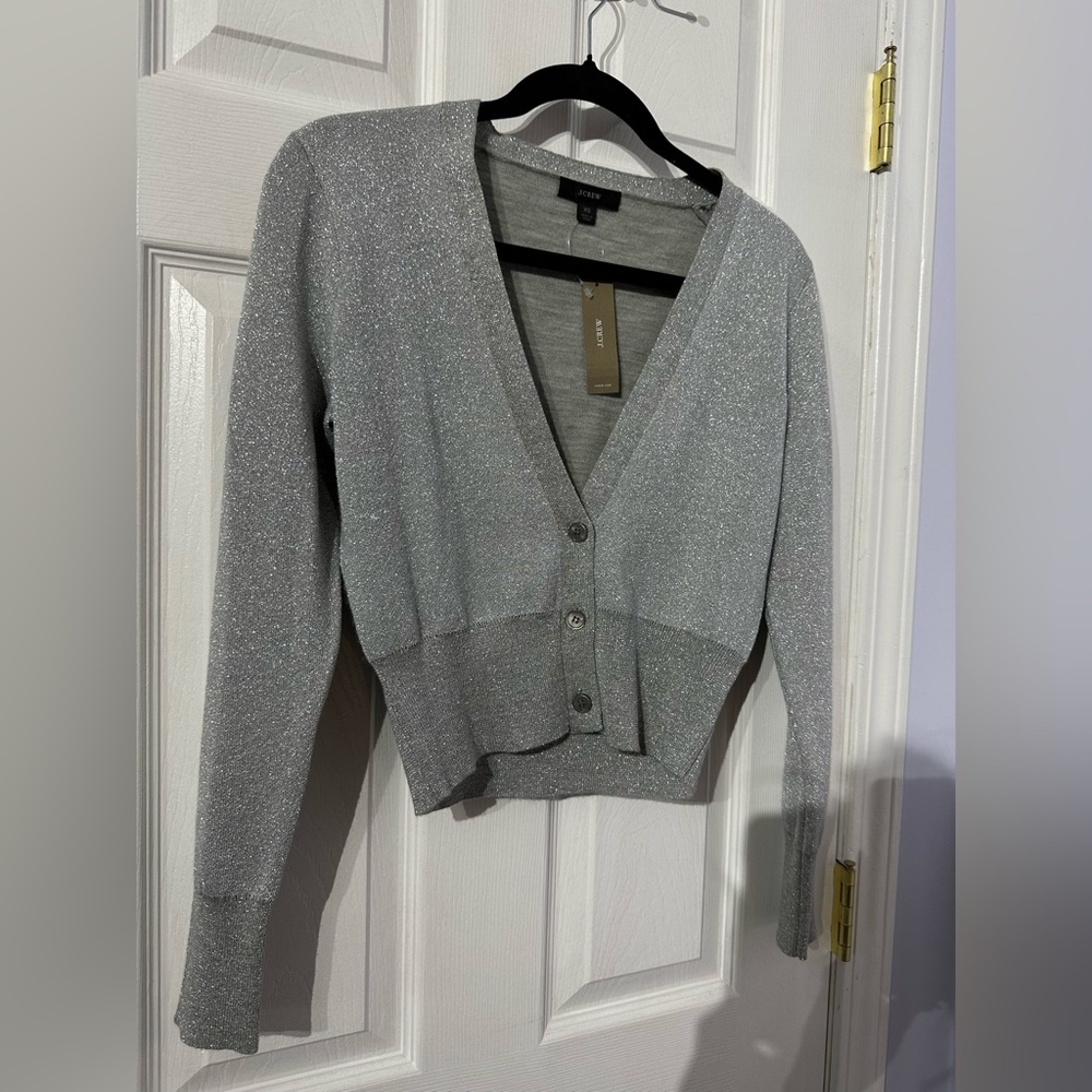 NWT J. Crew Gray Button-Up Women's Cardigan Sweater (XS) - Picture 3 of 16